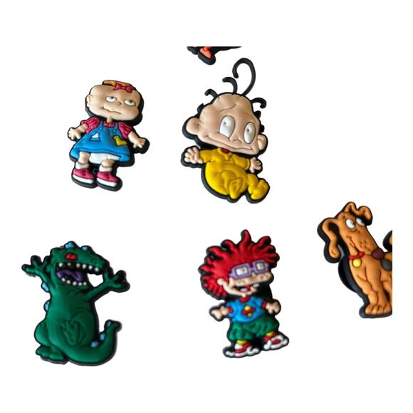NEW 90s Rugrats SHOE CHARMS 11pc for Croc Clogs Zippers Bags Cartoon Characters - Picture 5 of 8